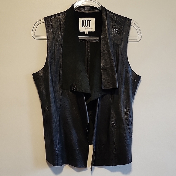 Kut from the Kloth Black Leather Vest - Picture 7 of 8